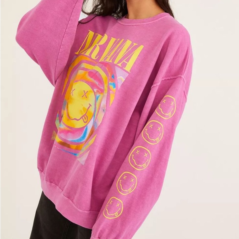 Nirvana Smile oversized crewneck sweatshirt